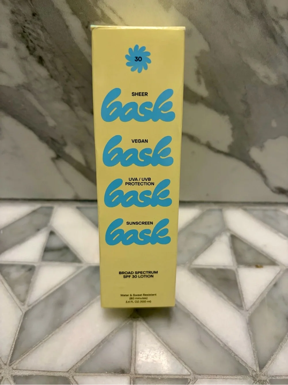 Bask Sheer SPF 30 Sunscreen Lotion 3.4 oz Vegan Water Resistant NEW